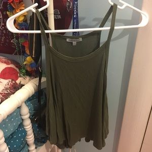 Army green cropped tank